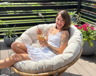 Water Resistant papasan cushion | Water Resistant Pillow | Round garden cushion | Patio cushion | Rattan chair cushion | Round Seat Cushion