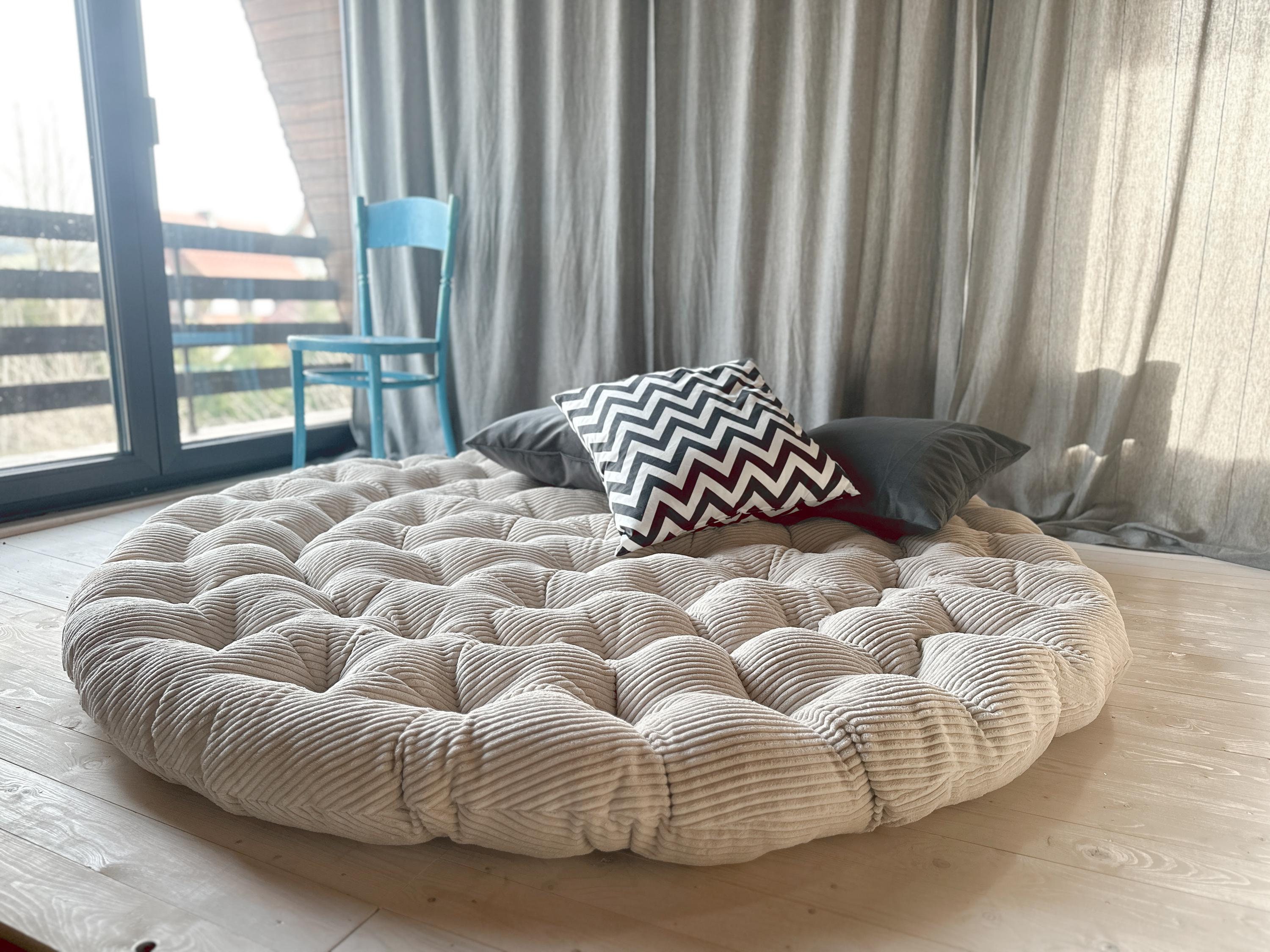 Corduroy Floor Cushion | Tailormade Pillow | Large round pillow | floor seating | reading corner | Relaxation pillow | floor sofa
