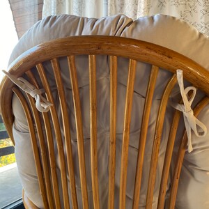 Velvet cushion for a rattan chair Custom-made pillow Tufted cushion for rocking chair Cushion for bamboo swivel chair image 2