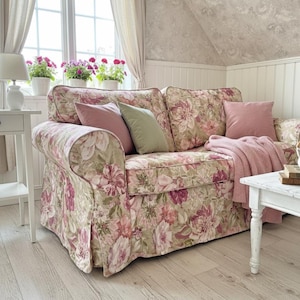 EKTORP bank- of fauteuilhoes, op maat gemaakte IKEA bankhoes, shabby chic stijl, verkrijgbaar in diverse kleuren en stoffen.