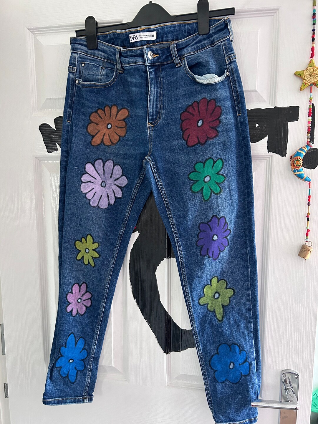 Floral Watercolor Jeans - 8P/M