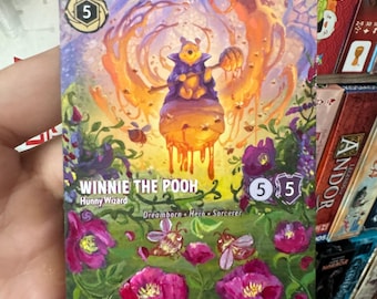 Made to Order  Lorcana Card Altered Art  -  Winnie the Pooh Hunny Wizard full art alter l TCG Card Alter painted card Disney Lorcana gift