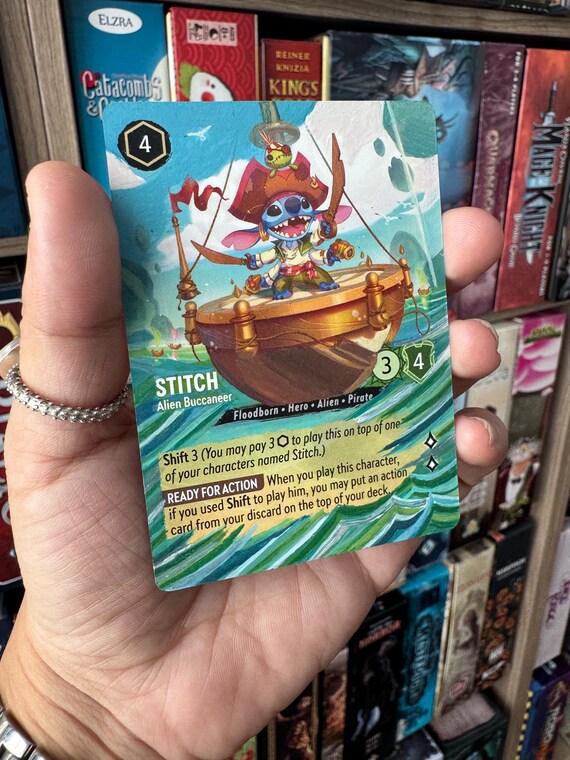 Disney Lorcana Card Altered Art - Stitch Alien Buccaneer L TCG