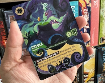 Disney Lorcana Card Altered Art  - Ursula Deceiver  l TCG Card Alter hand painted card The Little Mermaid Gift Lorcana Alter Made to Order
