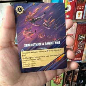 Made to Order Disney Lorcana Card Altered Art Strength of a Raging Fire l TCG Card Alter - OOAK hand painted Steel Staple Card