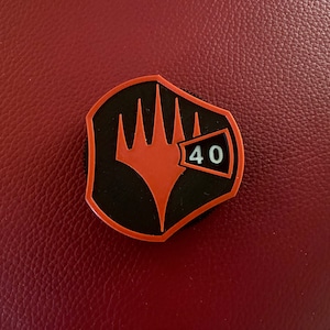 Score Tracker Life Counter Matte Black with Magnetic Retention & Custom Faceplates for Magic EDH Commander, Lorcana TCG Games - Counts 0-99