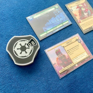 Star Wars Unlimited Base HP Schadenszähler mit anpassbaren Gesichtsplatten & Magnethalterung Imperial Galactic Empire Theme Counts 0-99