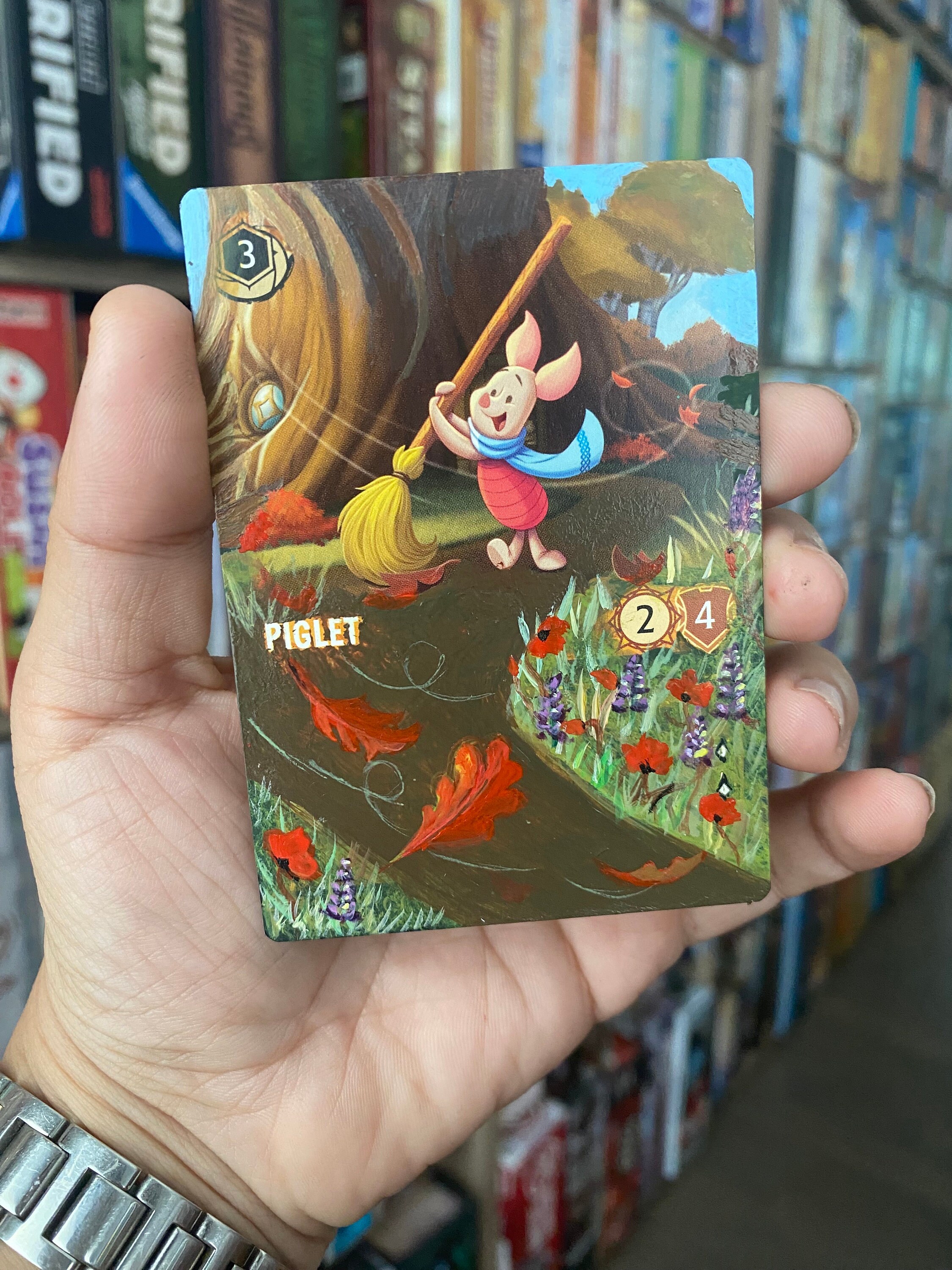 Disney Lorcana Card Altered Art - Piglet Winnie the Pooh art alter l TCG  Card Alter - One of a kind painted card Disney Lorcana gift