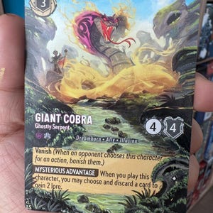 Made to Order Disney Lorcana Card Altered Art - Giant Cobra l TCG Card Alter - Unieke handgeschilderde kaart
