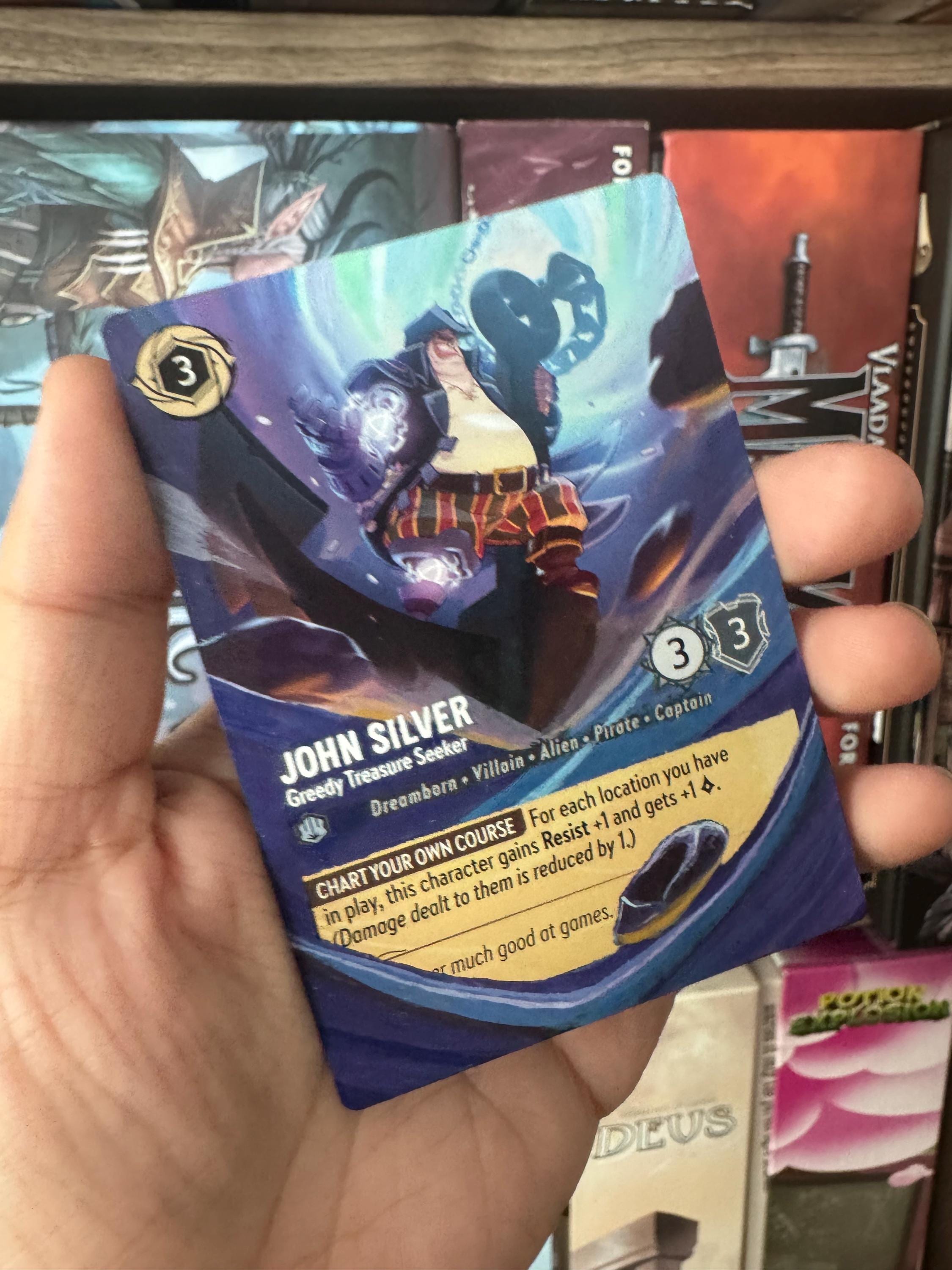 john silver lorcana card Made to Order Disney Lorcana Card Altered Art John Silver Greedy Treasure  Seeker l TCG Card Alter hand painted card Treasure Island Gift
