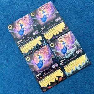 Arte alterada do cartão Disney Lorcana - extensão de arte Merlin Goat - 4 estações de Goat - cartão pintado exclusivo - baralho de presente Lorcana