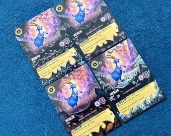 Disney Lorcana Card Altered Art  - Merlin Goat art extension - 4 Seasons of Goat - One of a kind painted card - Lorcana gift bounce deck