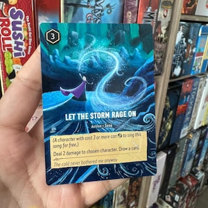 Disney Lorcana Karte verändert Kunst - Let the Storm Rage On verändern - TKG Karte verändern - Handgemalte Karte Elsa Gefrorenes Einzigartiges Geschenk Made to Order