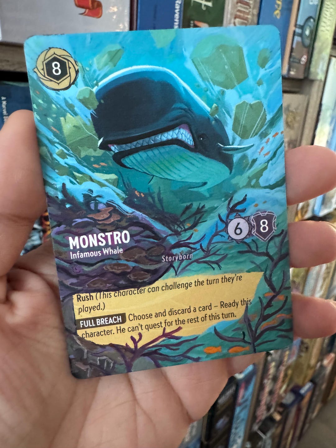 Disney Lorcana Card Altered Art - Monstro Infamous Whale l TCG Card Alter  hand painted card Pinocchio Lorcana Alter
