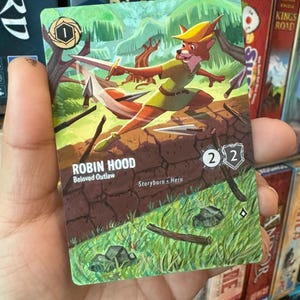 Made to Order Disney Lorcana Card Altered Full Art Robin Hood Beloved Outlaw Borderless Alter OOAK geschilderde kaart - Lorcana cadeau stalen nietje