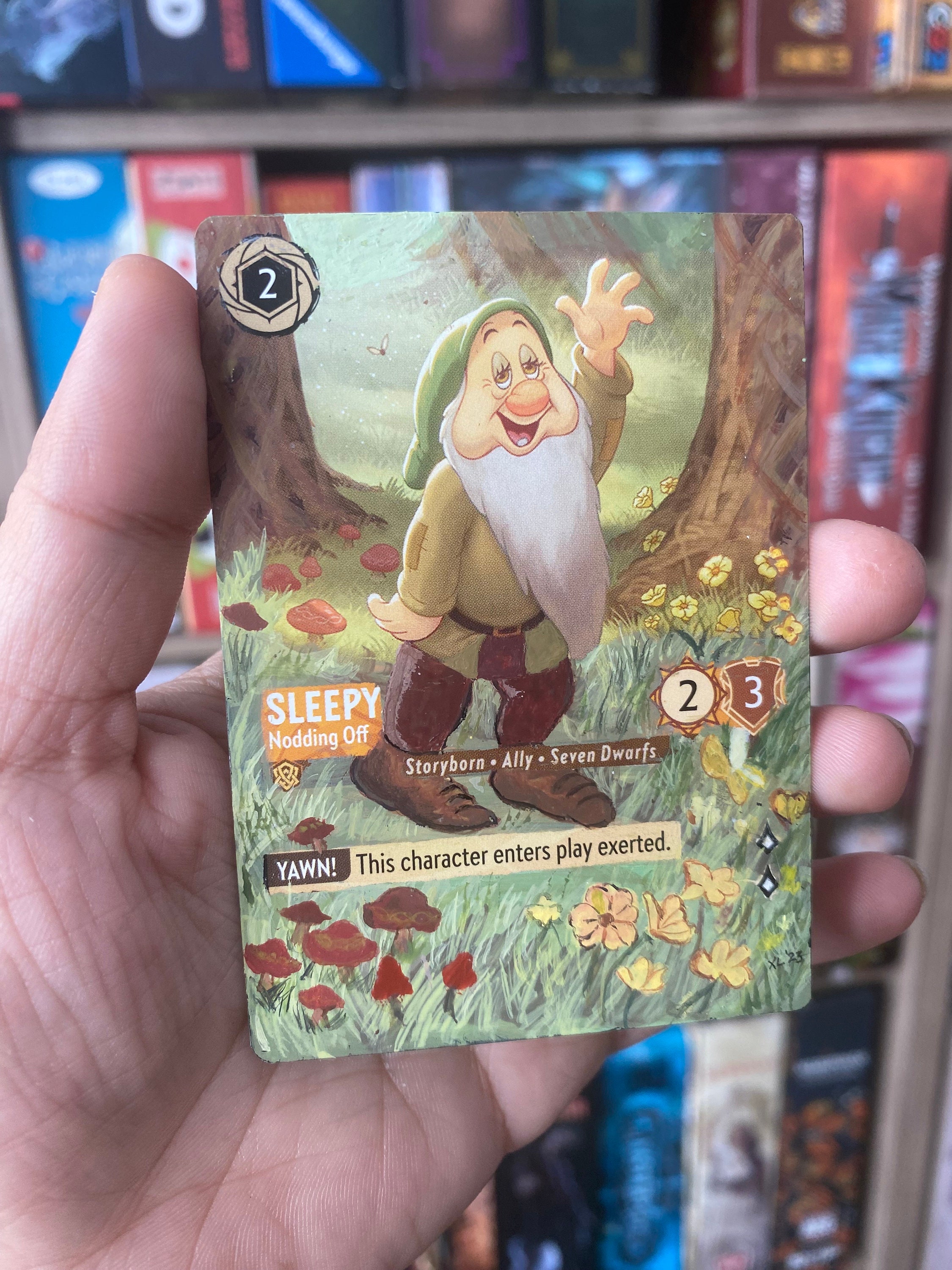Disney Lorcana Card Altered Art Sleepy Seven Dwarves art