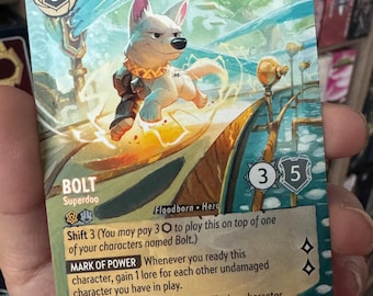 Made to Order Disney Lorcana Card Altered Art  - Bolt Superdog TCG Card Alter - One of a kind hand painted card
