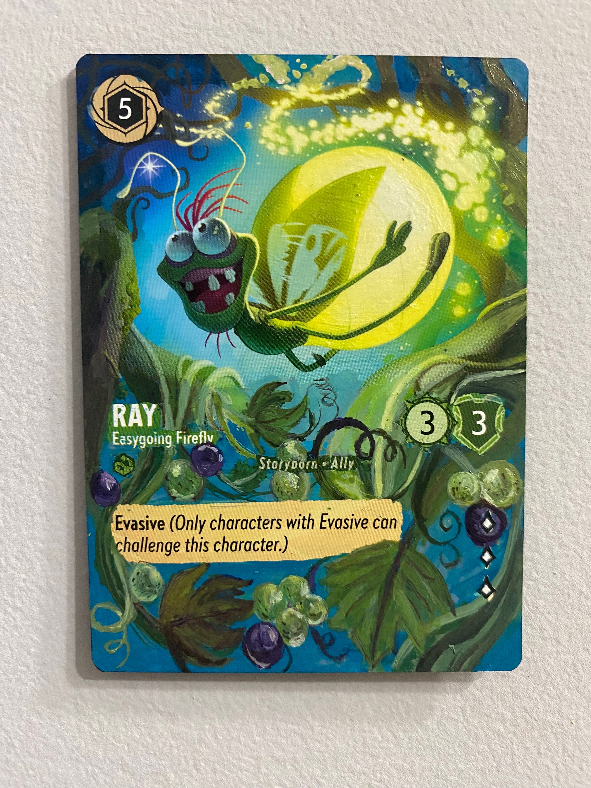 Disney Lorcana Card Altered Art - Ray Easy Going Firefly Glows in Dark L  TCG Card Alter - One of a Kind Painted Card Disney Lorcana Gift - Etsy