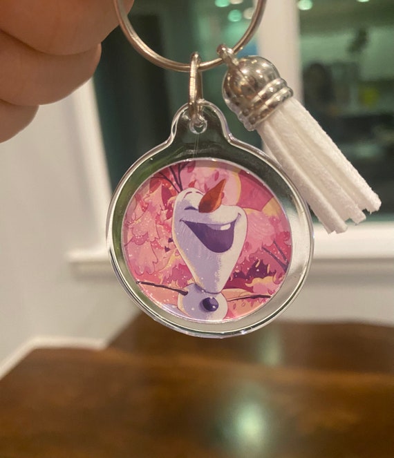 HANDMADE Pink Gray Purse/bag/keychain/zipper Pull CHARM  Upcycled Pink And Purple Keychain main image 1