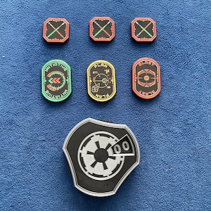 Star Wars Unlimited Twin Suns Base HP Damage Tracker & 6 Tokens Set - Dual Sided Initiative Plan Blast Epic Action Tokens Metallic Finish