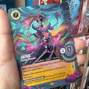 Made to Order Disney Lorcana Card Altered Art - Jafar Striking Illusionist l TCG Card Alter - Unieke handgeschilderde legendarische kaart