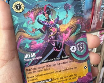 Made to Order Disney Lorcana Card Altered Art  - Jafar Striking Illusionist  l TCG Card Alter - One of a kind hand painted legendary card
