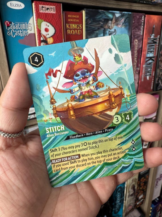 Disney Lorcana Card Altered Art - Stitch Alien Buccaneer L TCG
