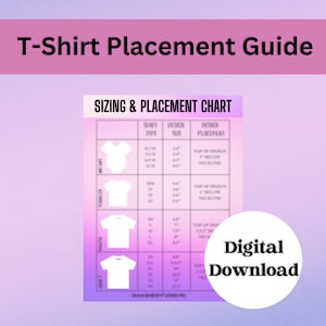 Guia de dimensionamento e posicionamento para impressão de camisetas, gráfico de posicionamento de camisetas para impressão, PNG, PDF, posicionamento HTV