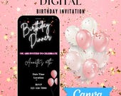 Editable Digital Invitation, Animated Invite, Birthday Celebration, Instant Download