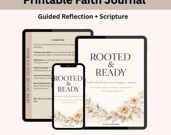 Diario de fe imprimible / Diario devocional para mujeres cristianas / Reflexión guiada y Escritura / Descarga digital en PDF