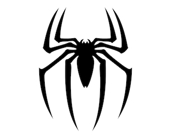 Logotipo do Homem-Aranha: SVG, PNG, EPS, dwg. Para estênceis, silhuetas, álbuns de recortes, artesanato em cartões, clipart, adesivos de vinil e bonecas.