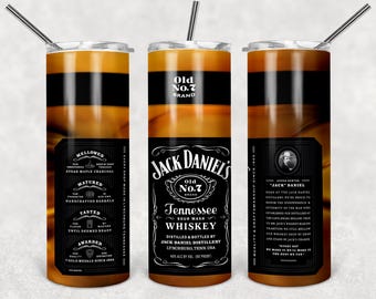Whiskey Bottle Tumbler Wrap PNG, Tennessee Whiskey 20oz Skinny Tumbler Design, Rustic Liquor Sublimation Wrap, Digital Download