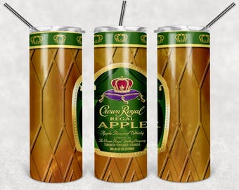 Crown R. Apple Tumbler Design, 20 oz Skinny Tumbler Design, Sublimation Image, Tumbler Wrap, 20oz Tumbler Wrap