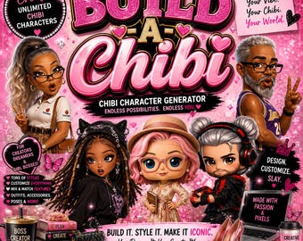 Build-A-Chibi Generator | Create Unlimited Custom Chibi Characters | AI Prompt Generator | Instant Digital Download