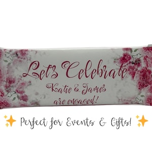 Personalized Engagement Party Candy Bars – Fully Assembled Hershey Party Favors – Custom Chocolate Gifts for Couples - She Said Yes