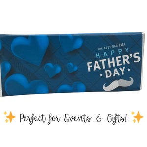 Personalized Father’s Day Candy Bars – Fully Assembled Hershey Favors – Custom Chocolate Gifts for Dad