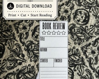 Book Review Bookmark Printable, Reading Log Bookmark, Student Book Report Template, Homeschool Reading Tracker, PDF PNG