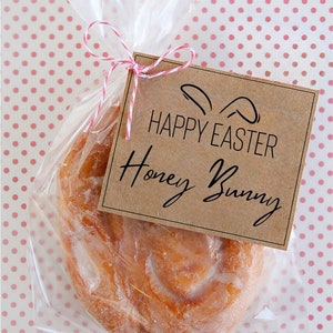 Sweet Easter Tags for Honey Buns Digital Easter Gift for Teacher, Class Mates or Work PDF Instant Download Clip Art image 1