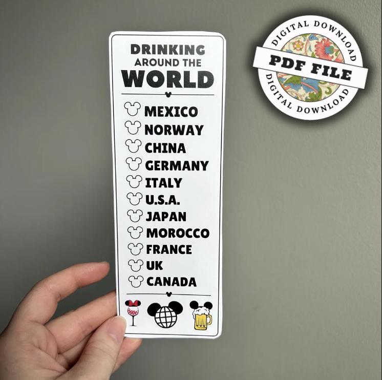 Paspoort voor drinken over de hele wereld - pdf-bestand - digitale download - thuis afdrukken, muis, doe-het-zelf, meidenreis, vakantie, directe download