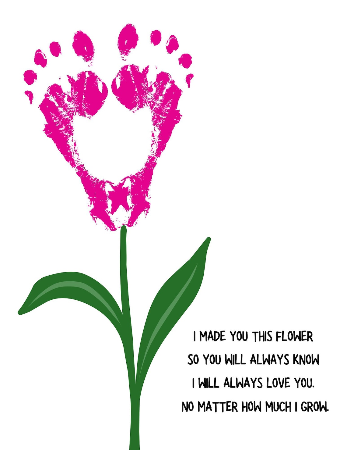 Printable Mother's Day Flower | Digital | PDF File | Kids' Footprint ...