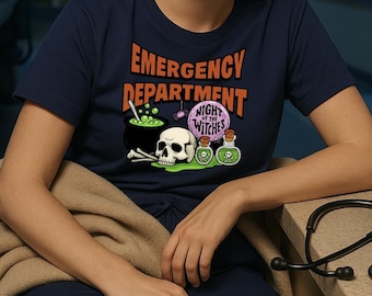 Funny ER Nurse Halloween Shirt: Spooky Witches Unisex Tee