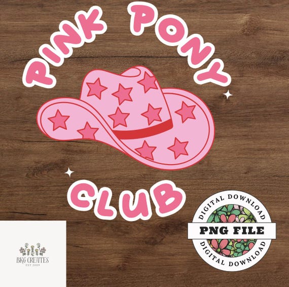 Pink Pony Club PNG, Cowgirl PNG Design, Western Cowgirl Hat PNG, Pink Rodeo Graphic, Country Western Shirt Design, Digital Download png