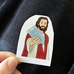 Jesus Handing Over the Levo | Sticker | DC to JC | Dark Nurse Humor | Tumbler Sticker | Nurse Life | Nurses Week Gift | Funny RN Decal
