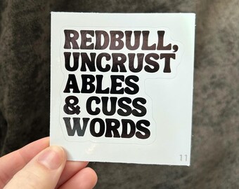 Pegatina divertida de enfermera de urgencias, Redbull Uncrustables, pegatinas de vinilo con palabras malsonantes, humor de enfermera de urgencias.