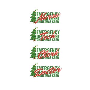 マッチング救急科クリスマスクルーデジタルダウンロードPngファイル看護師クリスマスシャツ、ER看護師、ER技術者、救急室看護師、