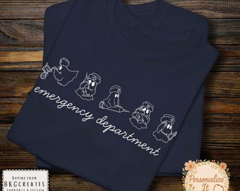 Camiseta de enfermera de urgencias, camiseta fantasma de enfermera de urgencias, camiseta de enfermera de turno de noche, camiseta minimalista de enfermera, regalo personalizado de enfermera