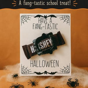 Halloween Candy Holder Printable, Fang-Tastic Halloween Treat tag,Halloween Classroom Treat,Teacher Halloween Printable,Candy Holder PDF PNG