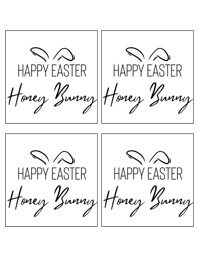 Sweet Easter Tags for Honey Buns Digital Easter Gift for Teacher, Class Mates or Work PDF Instant Download Clip Art image 2