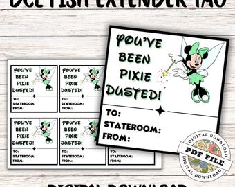 You’ve Been Pixie Dusted Fish Extender Tags | Mouse Cruise Printable Gift Tags | Instant Download PDF for DCL Stateroom Surprises