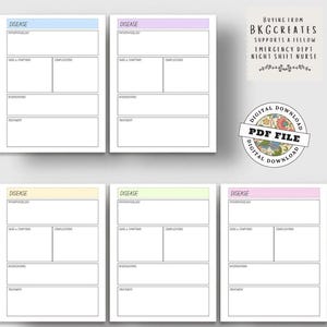 Nursing Study Template Pack Printable |Disease Process Sheet PDF |Pathophysiology Notes Page | Med-Surg Study Guide |Nursing School Download
